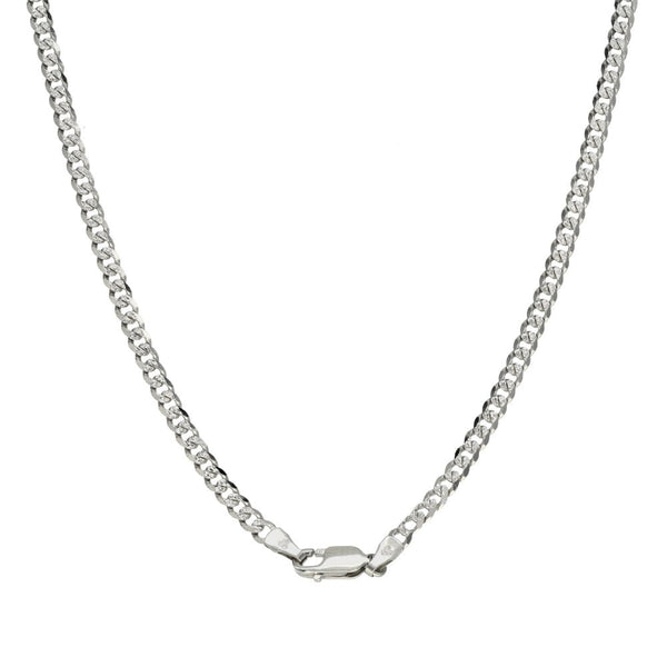 9ct White Gold Curb Chain - 18" - 7.3g