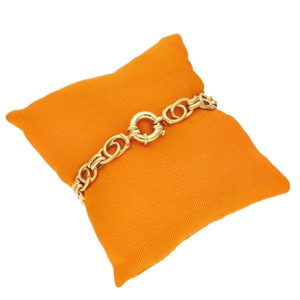 Ladies 9ct Yellow Gold Double Oval Link Fancy Bracelet - 7.5"