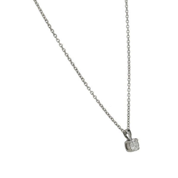 Platinum 0.45ct Diamond Pendant & Chain - 18" - 4.9g