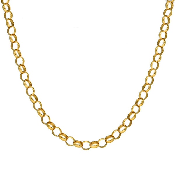9ct Yellow Gold Belcher Chain - 21" - 10.80g