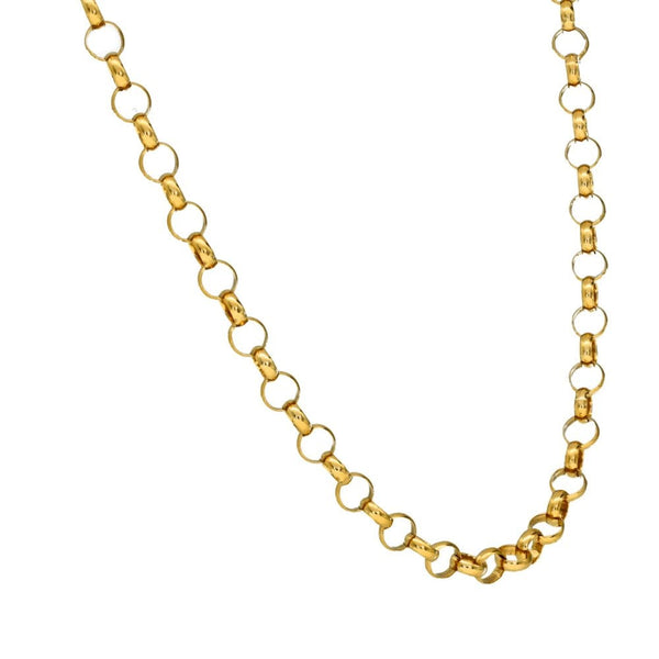 9ct Yellow Gold Belcher Chain - 21" - 10.80g
