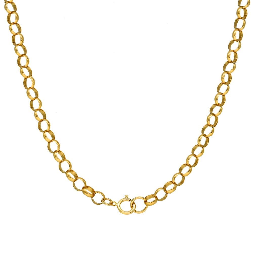 9ct Yellow Gold Belcher Chain - 21" - 10.80g