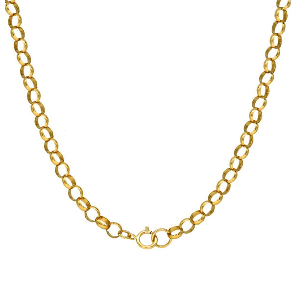9ct Yellow Gold Belcher Chain - 21" - 10.80g