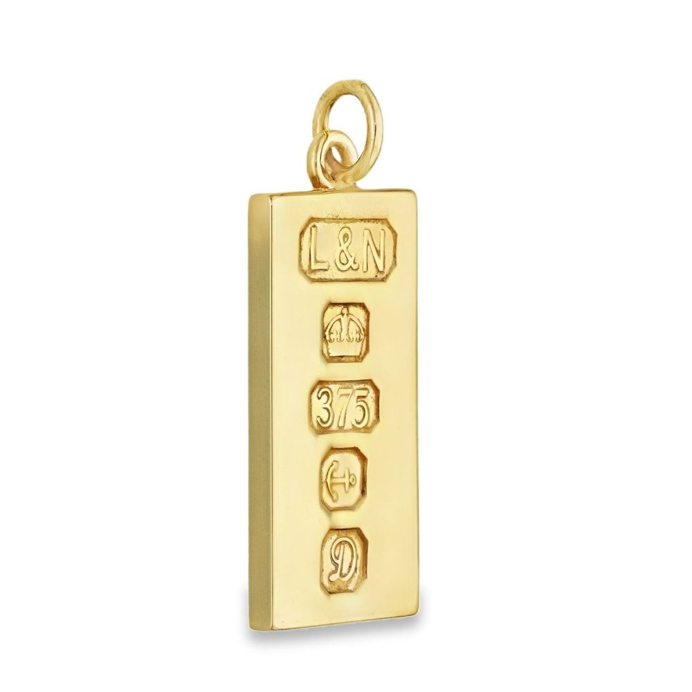 9ct Yellow Gold Ingot Pendant - 13x26x2mm - 8.4g