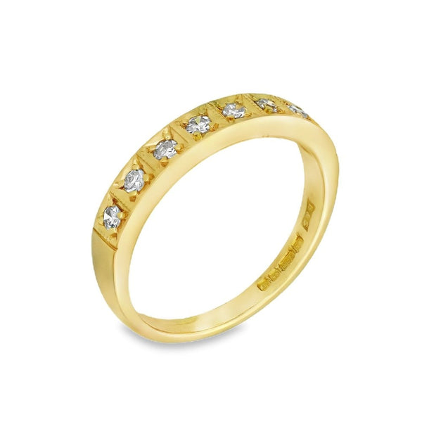 18ct Yellow Gold Diamond Half-Eternity Ring - Size L