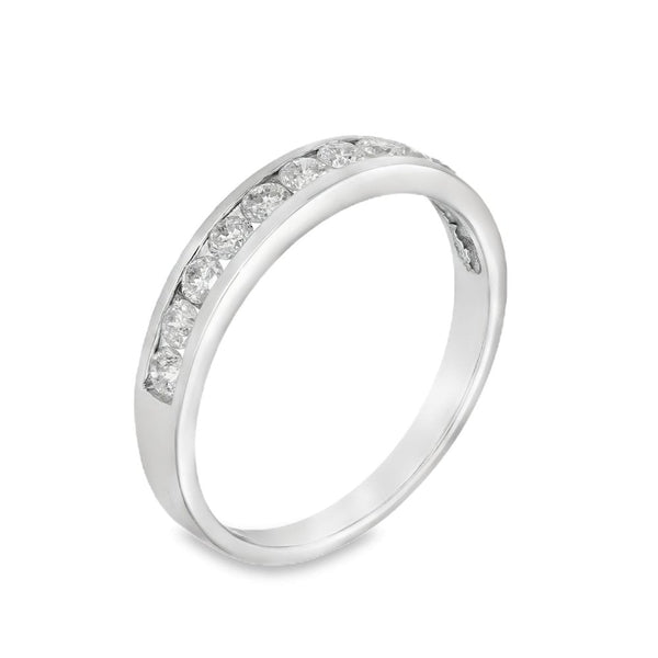 18ct White Gold 0.50ct Diamond Half-Eternity Ring - Size P½