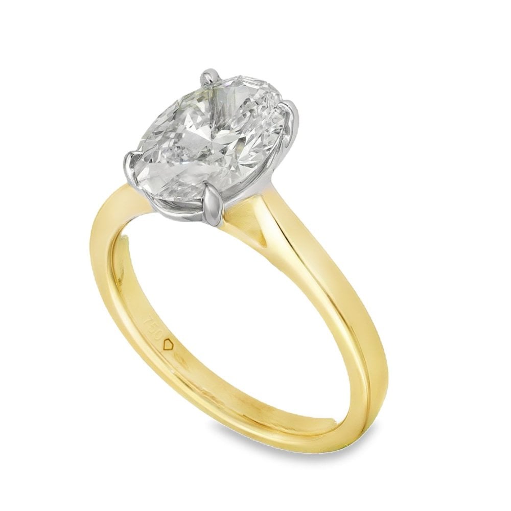 2.17ct Yellow Gold Certified Diamond Engagement Ring - F/VVS2