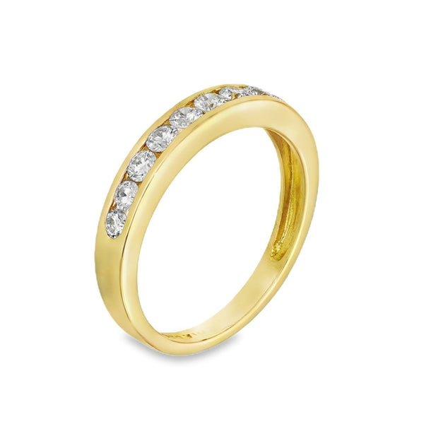 18ct Yellow Gold Diamond Half-Eternity Ring - Size M - 0.50ct