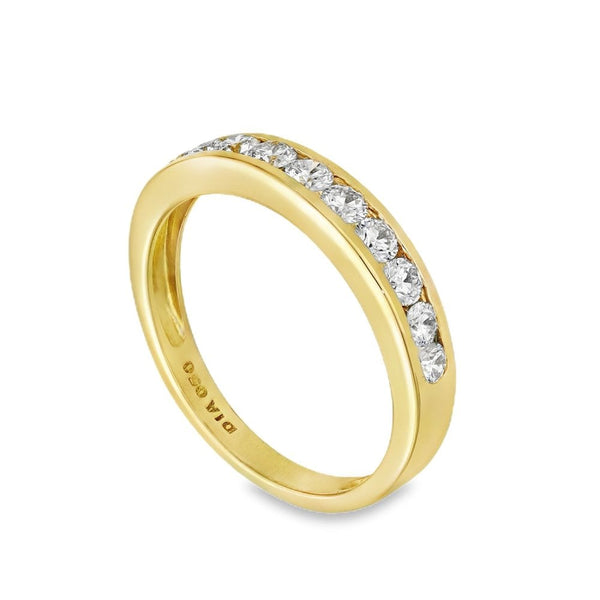 18ct Yellow Gold Diamond Half-Eternity Ring - Size M - 0.50ct