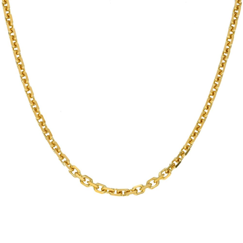9ct Yellow Gold File Trace Chain - 18" - 12.5g
