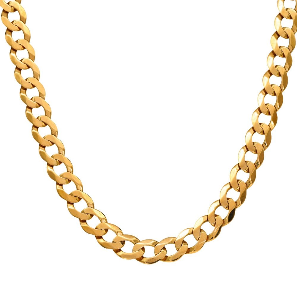 Gents 9ct Yellow Gold Curb Chain - 24" - 26.9g