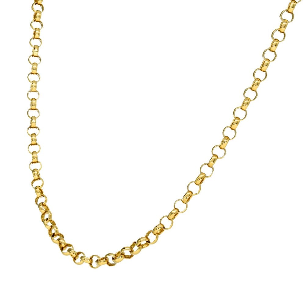9ct Yellow Gold Belcher Chain - 22" - 10.7g