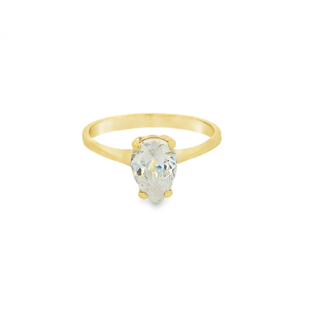 9ct Yellow Gold Cubic Zirconia Dress Ring - Size P
