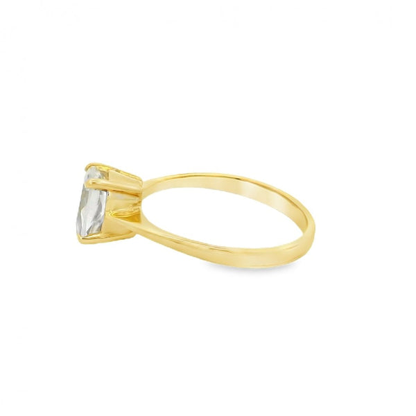 9ct Yellow Gold Cubic Zirconia Dress Ring - Size P