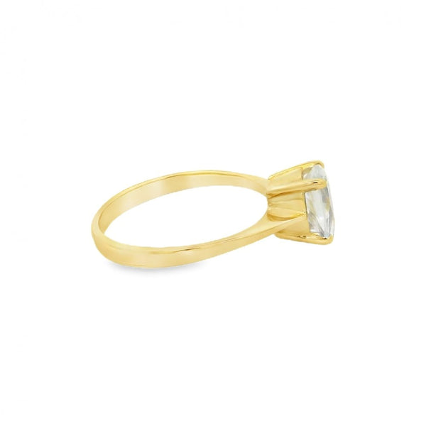 9ct Yellow Gold Cubic Zirconia Dress Ring - Size P