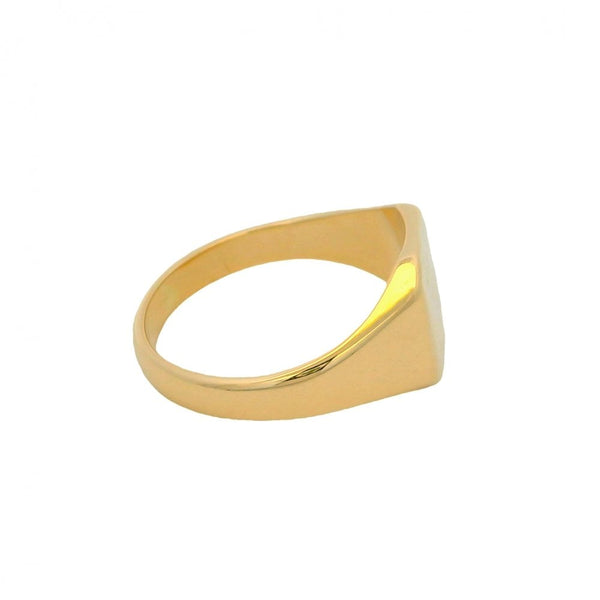 9ct Yellow Gold Signet Ring - Size S½ - 5.4g