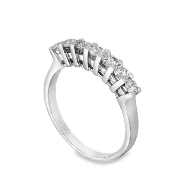18ct White Gold Half-Eternity Diamond Ring - Size N½ - 0.70ct