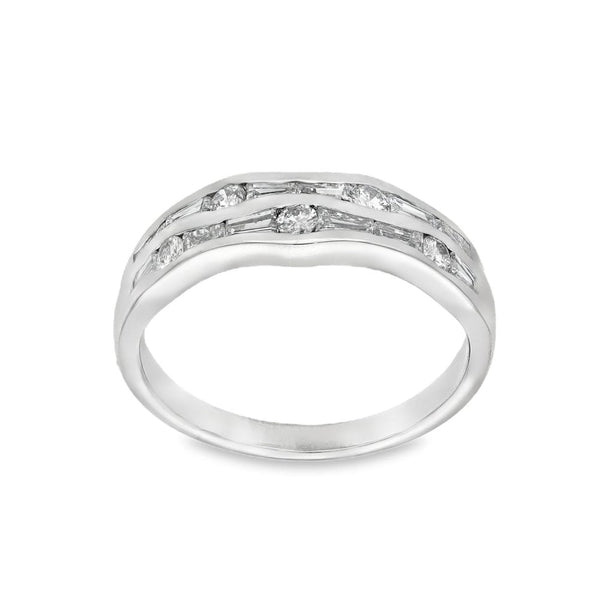 18ct White Gold 0.50ct Diamond Band Ring - Size M½