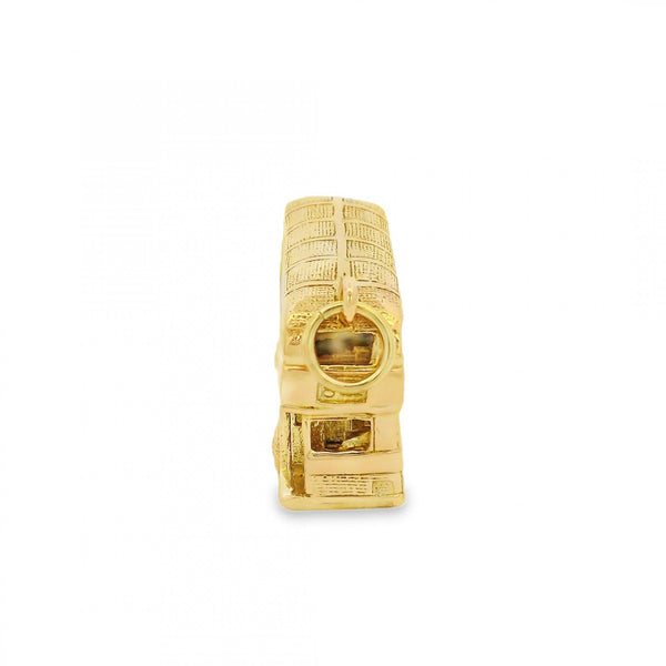 9ct Yellow Gold Double-Decker Bus Charm - 38x18x10mm - 13.2g