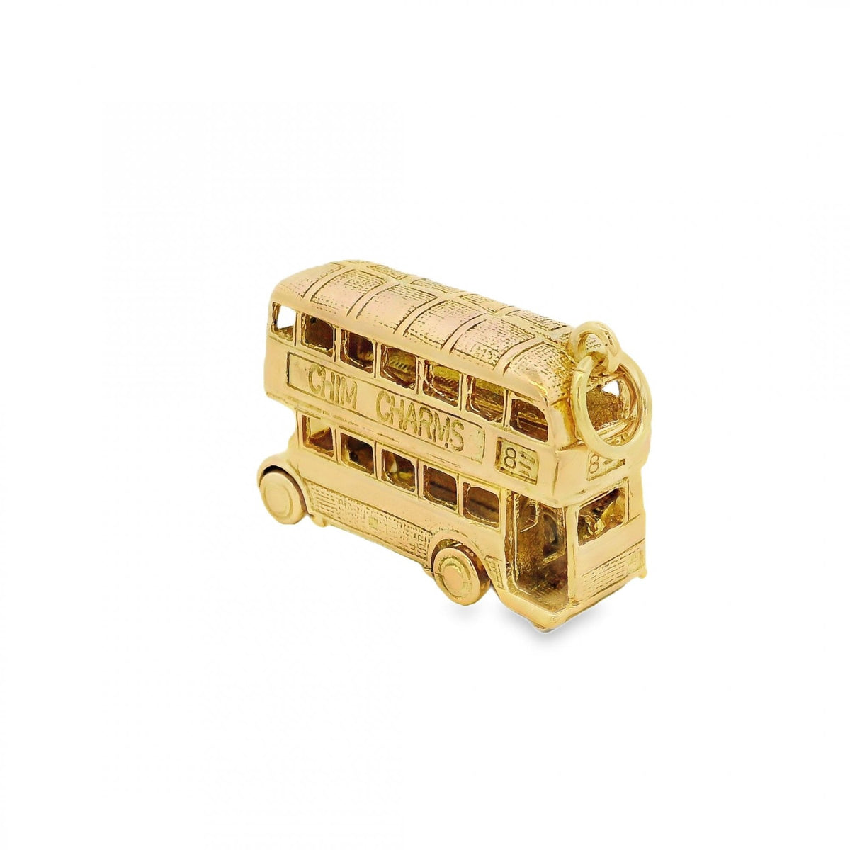 9ct Yellow Gold Double-Decker Bus Charm - 38x18x10mm - 13.2g