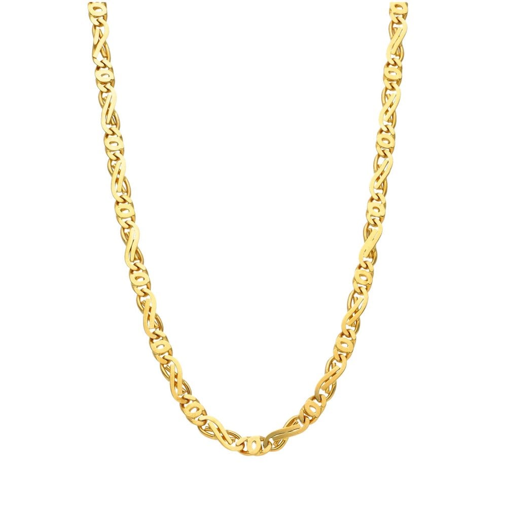 9ct Yellow Gold Figure of Eight Chain - 22" - 17.1g