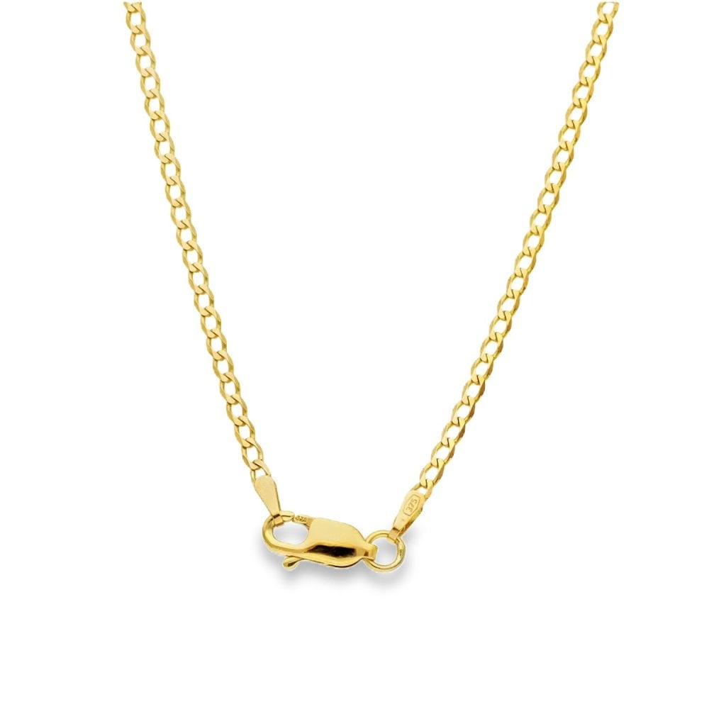 9ct Yellow Gold Topaz & Diamond Pear Shaped Pendant - 16" - 4.2g