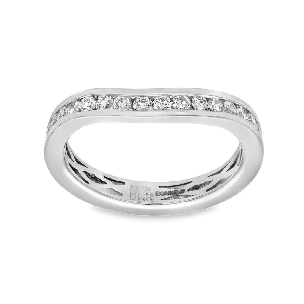 Platinum Diamond Eternity Wave Ring - Size N - 1.05ct