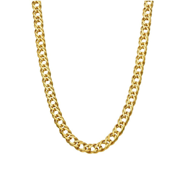 9ct Yellow Gold Double Curb Chain - 16" - 16.8g