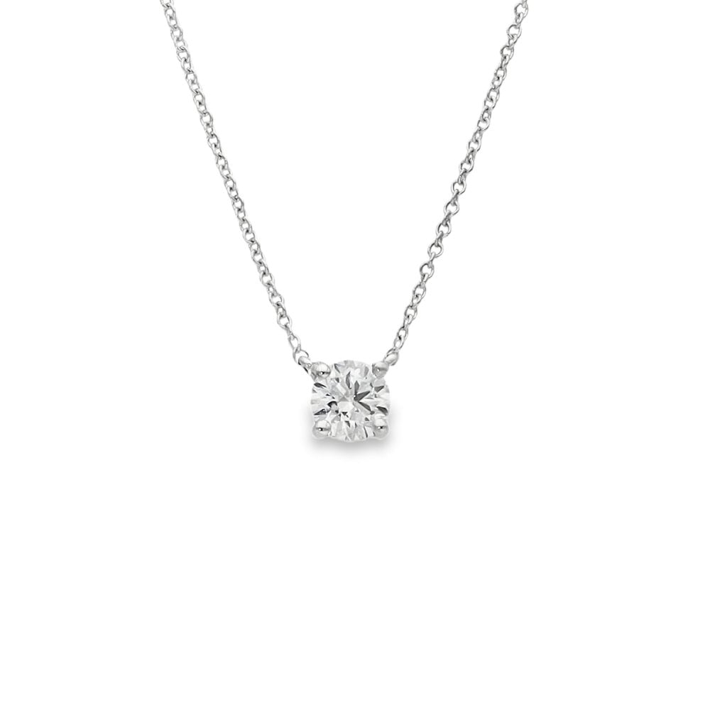 0.50ct White Gold Certified Diamond Pendant & Chain - D/VS1