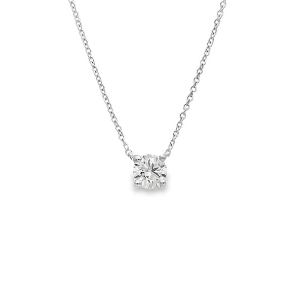 0.50ct White Gold Certified Diamond Pendant & Chain - D/VS1