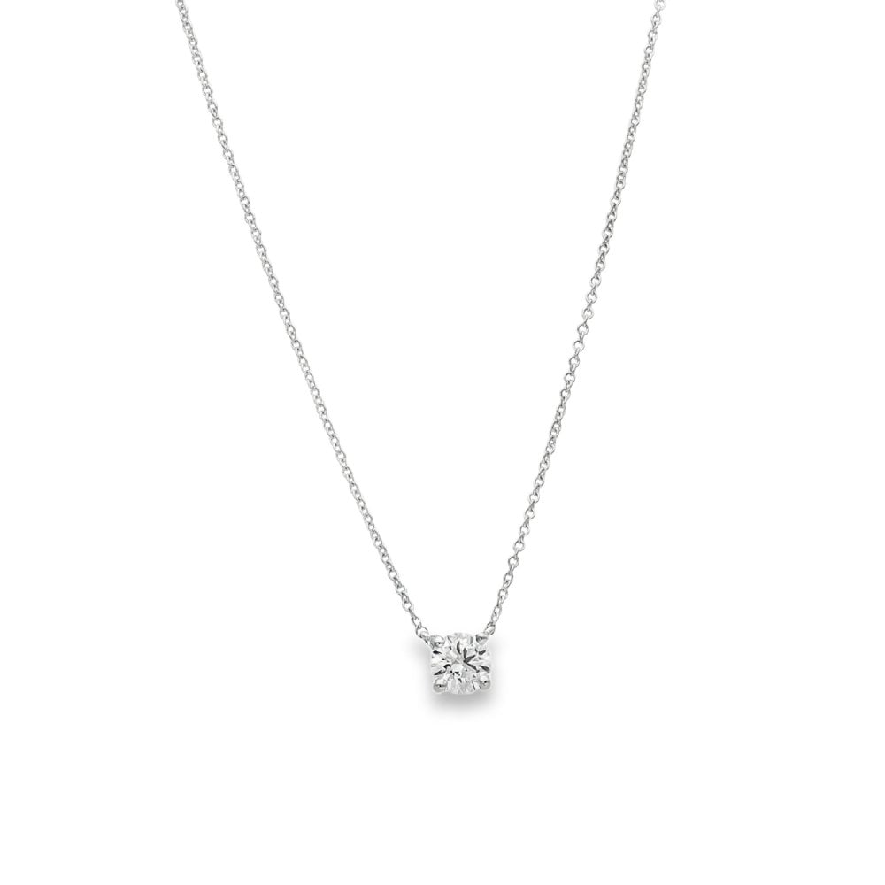 0.50ct White Gold Certified Diamond Pendant & Chain - D/VS1