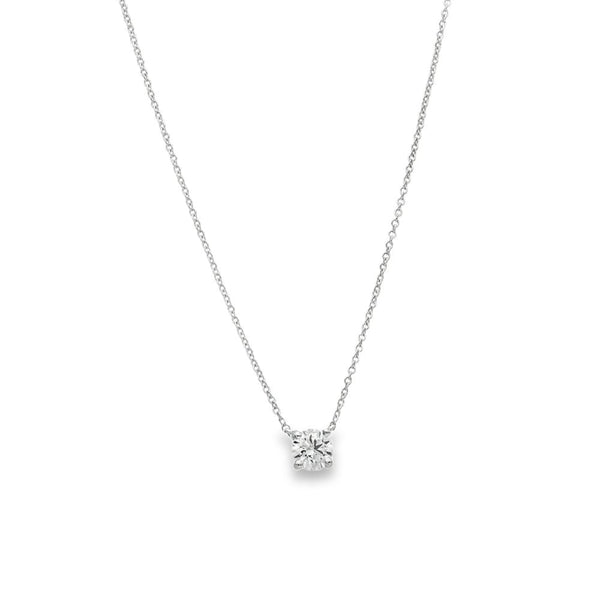 0.50ct White Gold Certified Diamond Pendant & Chain - D/VS1