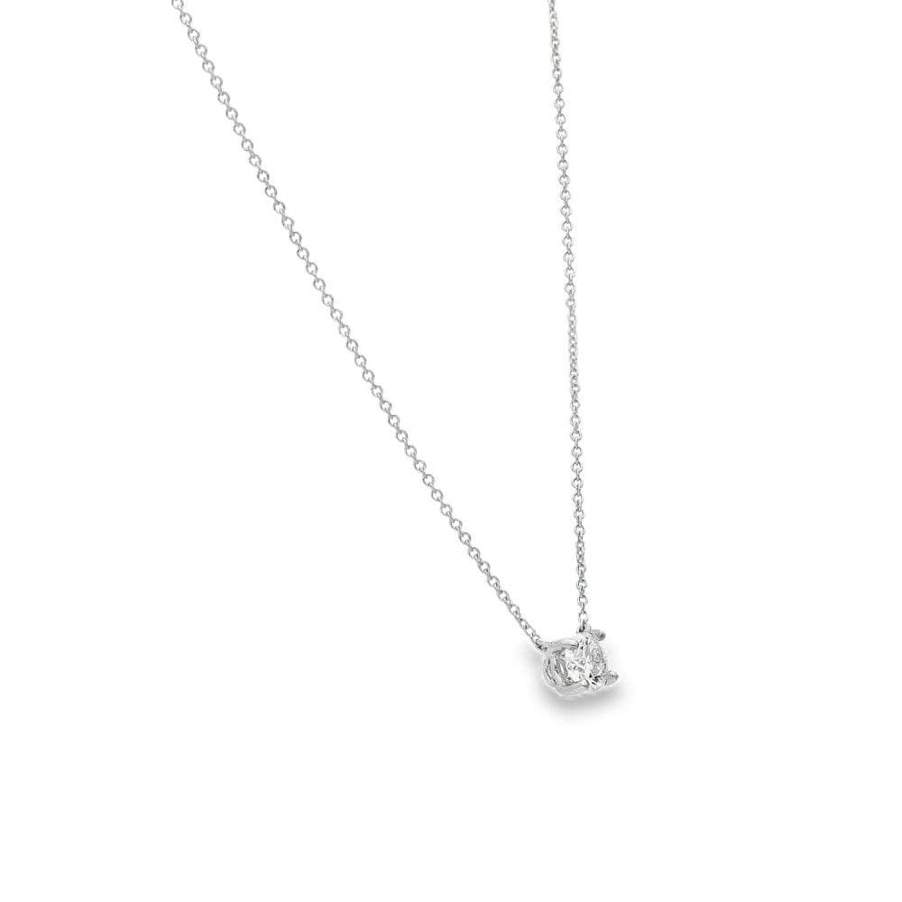 0.50ct White Gold Certified Diamond Pendant & Chain - D/VS1