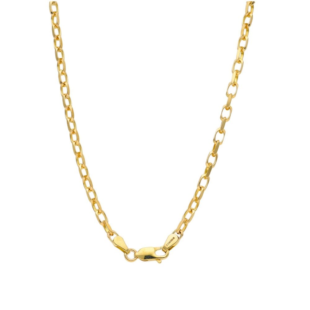 9ct Yellow Gold Square Belcher Chain - 9.1g