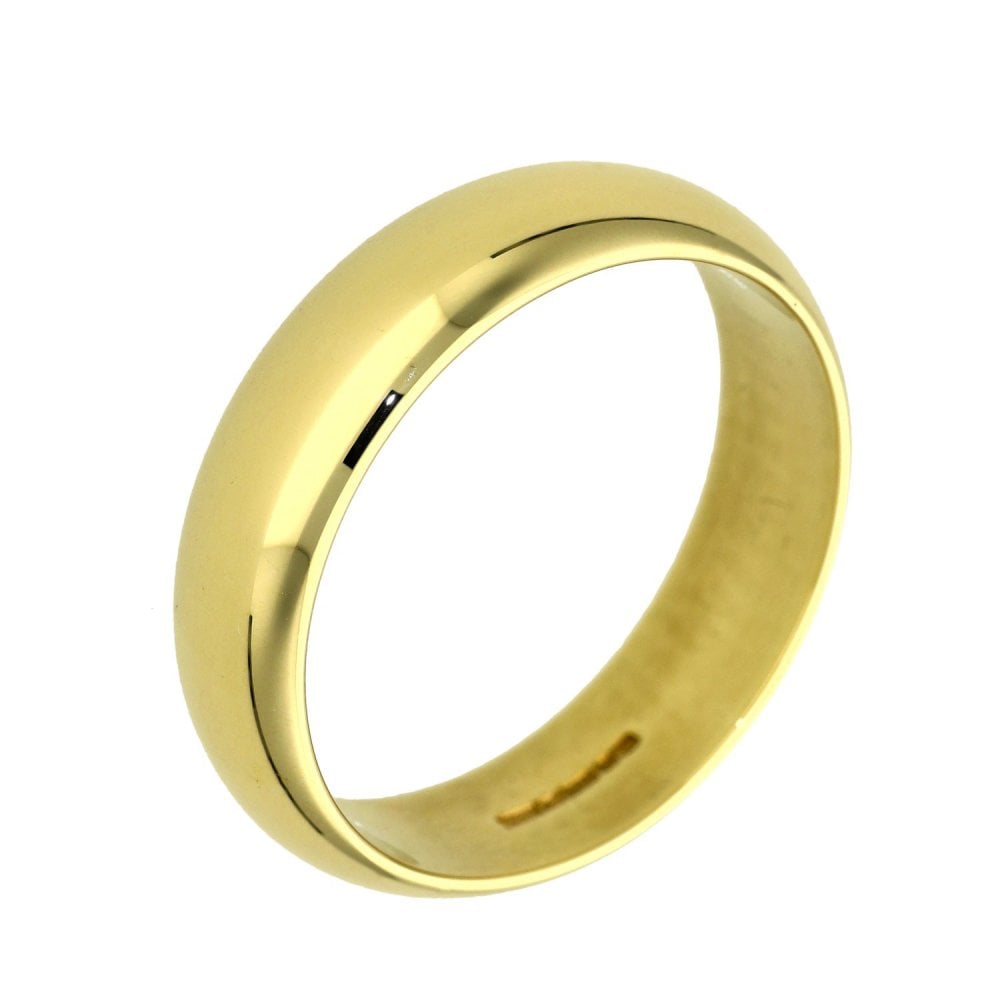 Gents 9ct Yellow Gold Wedding Band - Size V½ - 6mm