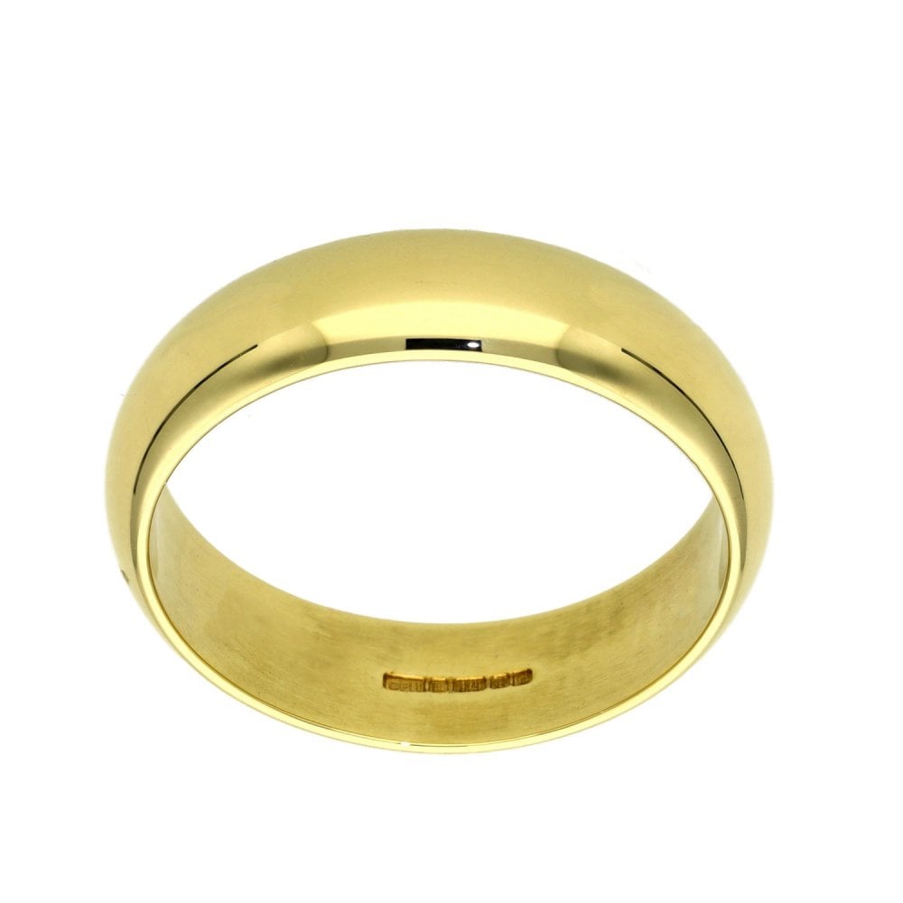 Gents 9ct Yellow Gold Wedding Band - Size V½ - 6mm