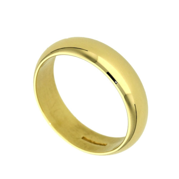 Gents 9ct Yellow Gold Wedding Band - Size V½ - 6mm
