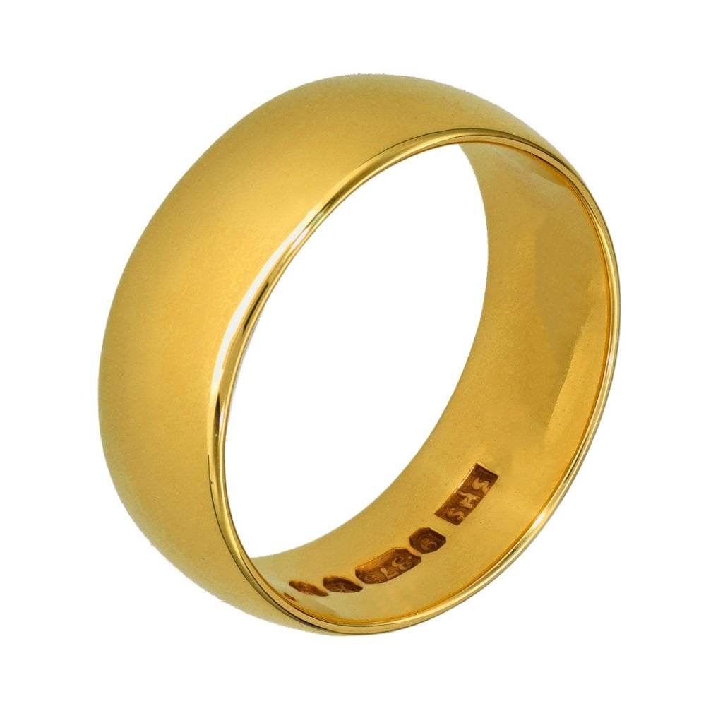 Gents 9ct Yellow Gold Wedding Band - Size V½ - 9mm