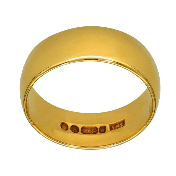 Gents 9ct Yellow Gold Wedding Band - Size V½ - 9mm