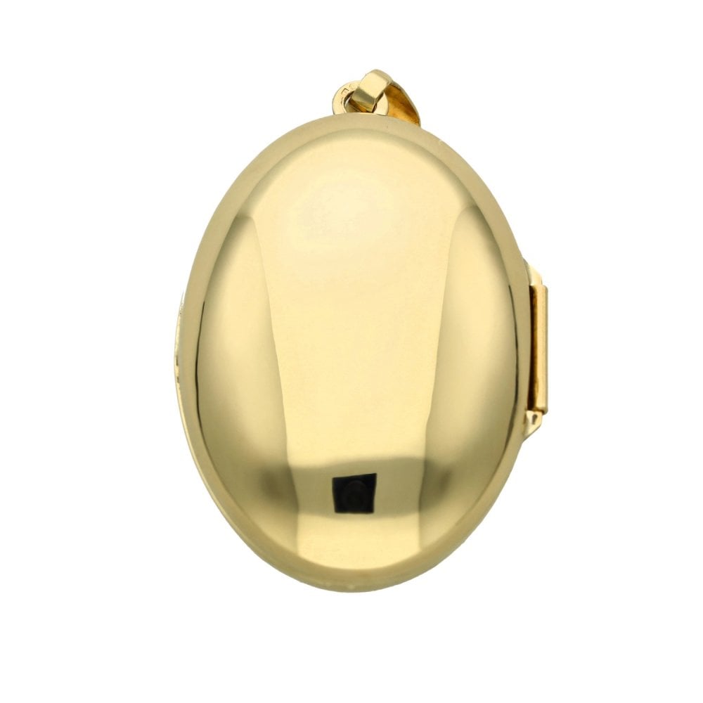 9ct Yellow Gold Flower Engraved Locket - 23x35x13mm - 4.3g