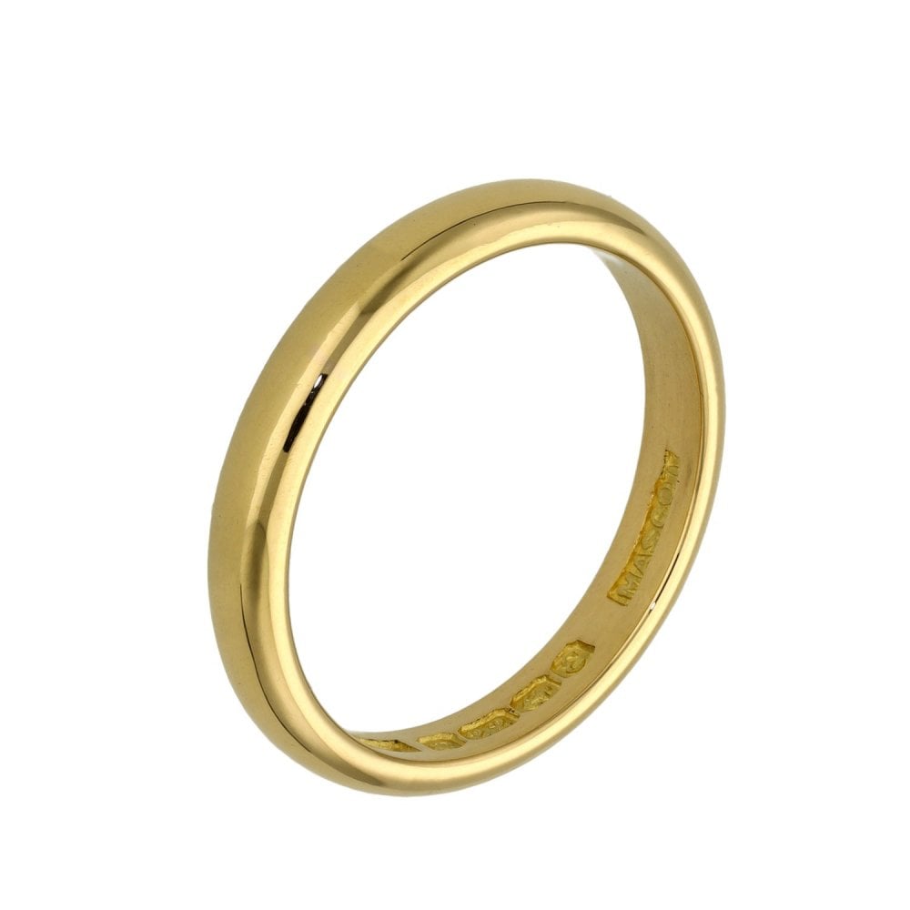 Ladies 22ct Yellow Gold Wedding Band - Size M - 3mm