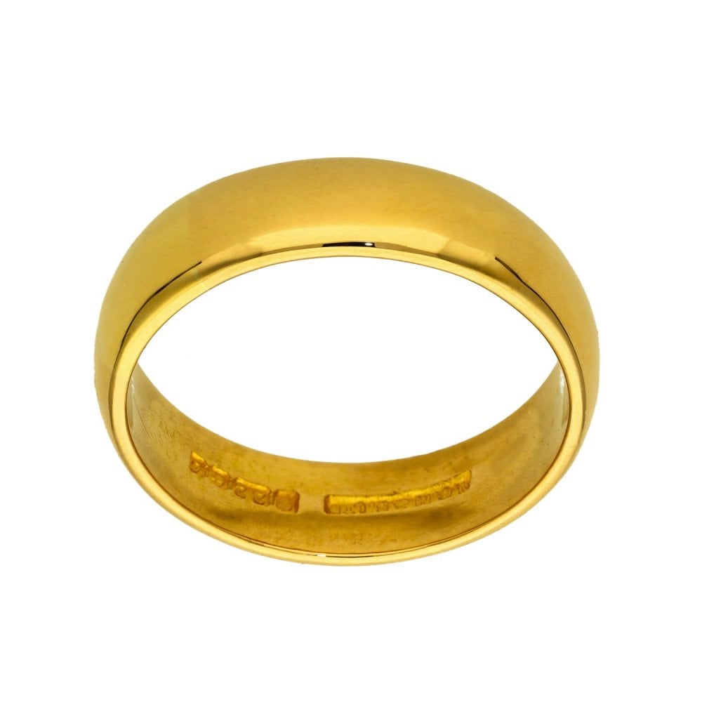 Gents 22ct Yellow Gold Wedding Band - Size T½ - 6mm