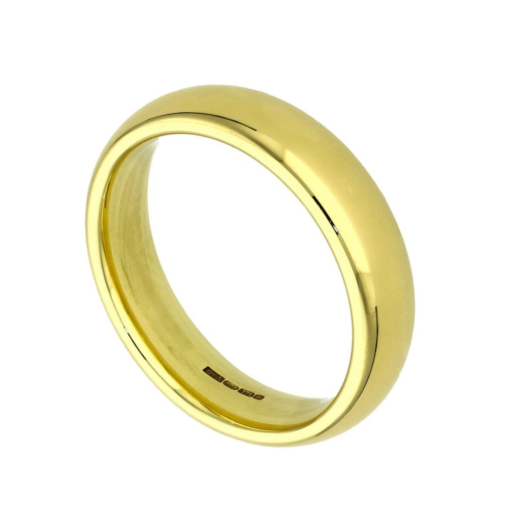 Gents 9ct Yellow Gold Wedding Band - Size U½ - 6mm