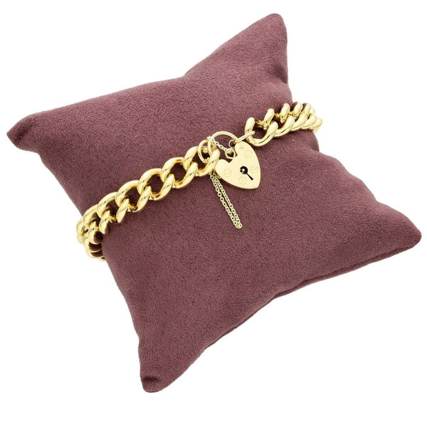 9ct Yellow Gold Heavy Curb Bracelet - 8" - 42.5g