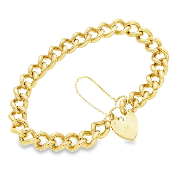 9ct Yellow Gold Heavy Curb Bracelet - 8" - 42.5g