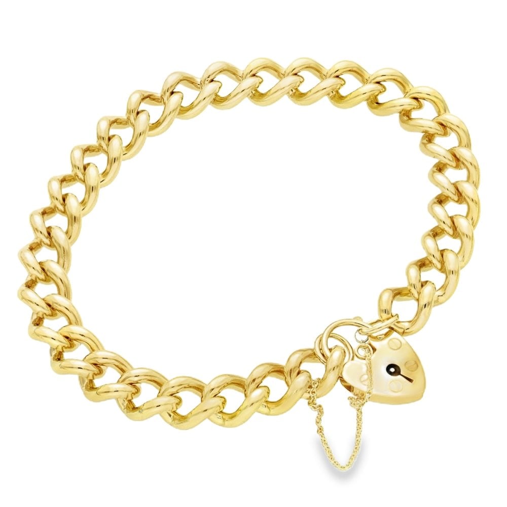 9ct Yellow Gold Heavy Curb Bracelet - 8" - 42.5g