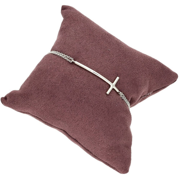 Silver Double Row Cross Bracelet - 3.6g