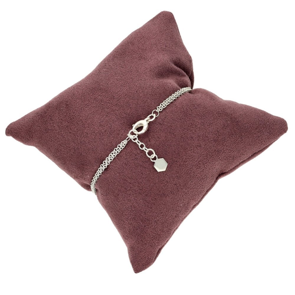 Silver Double Row Cross Bracelet - 3.6g