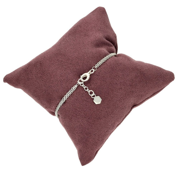 Silver Double Row Cross Bracelet - 3.6g