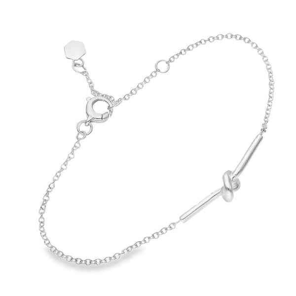 Silver Knot Bar Bracelet - 3.2g